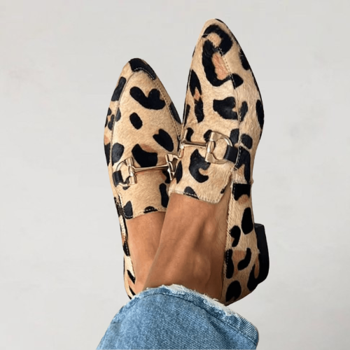 Karin | Pointed Printed Loafers