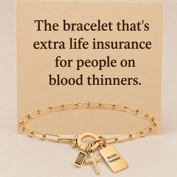 Women’s Cross Chain Blood Thinner Medical Alert Bracelet