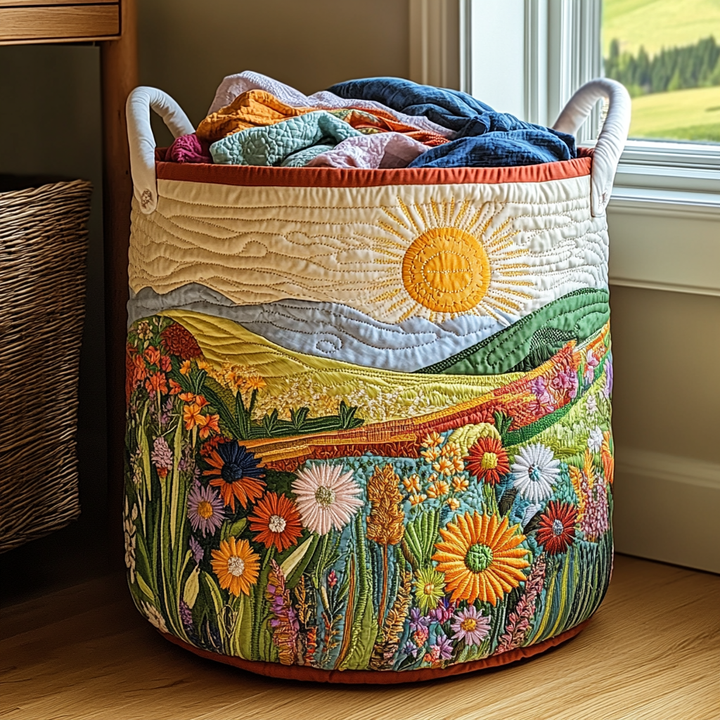 Spring Meadow - Handcrafted Laundry Basket