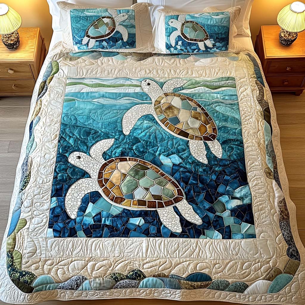 Turtle - 3-Piece Handmade Bedding Set