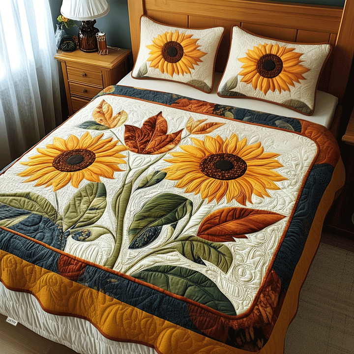 Sunshine Fields - 3-Piece Handmade Bedding Set