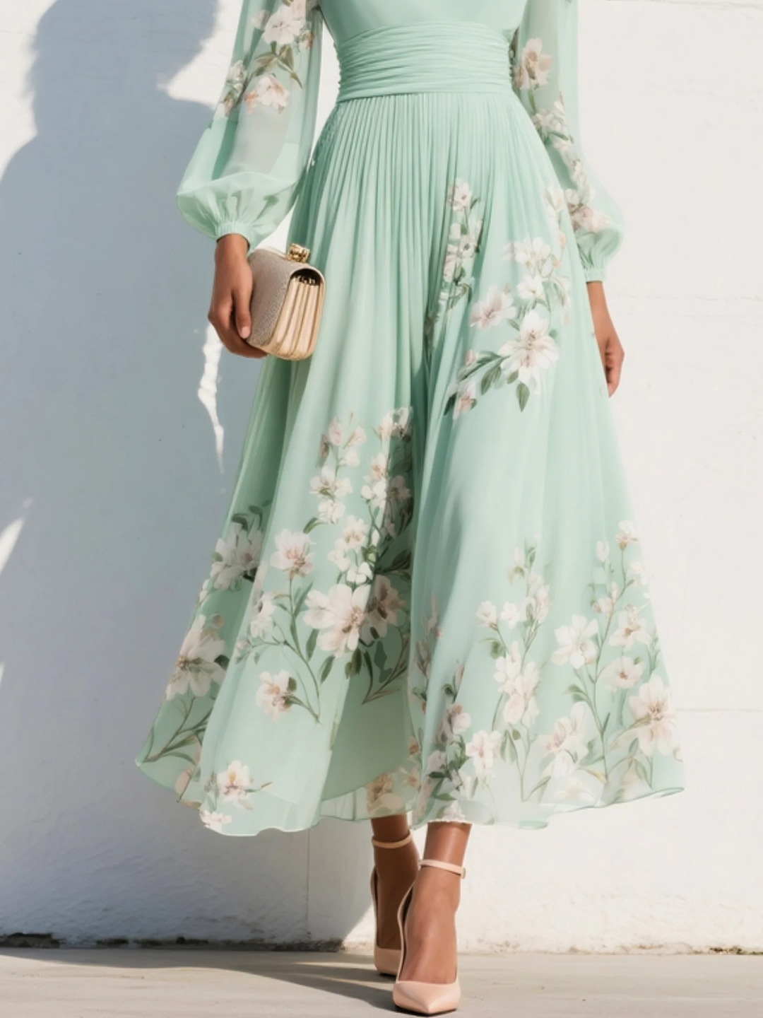 Olivia - Floral Elegant Midi Dress