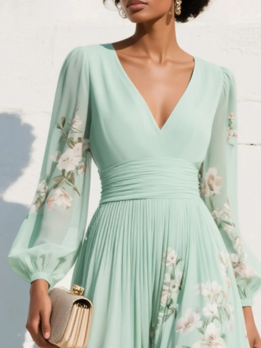 Olivia - Floral Elegant Midi Dress