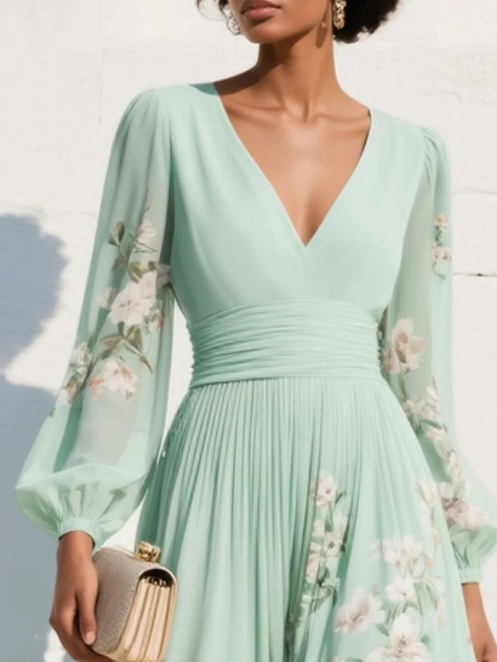 Olivia - Floral Elegant Midi Dress