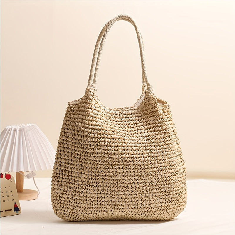 Natalina - Woven Straw Crossbody Bag - Natural