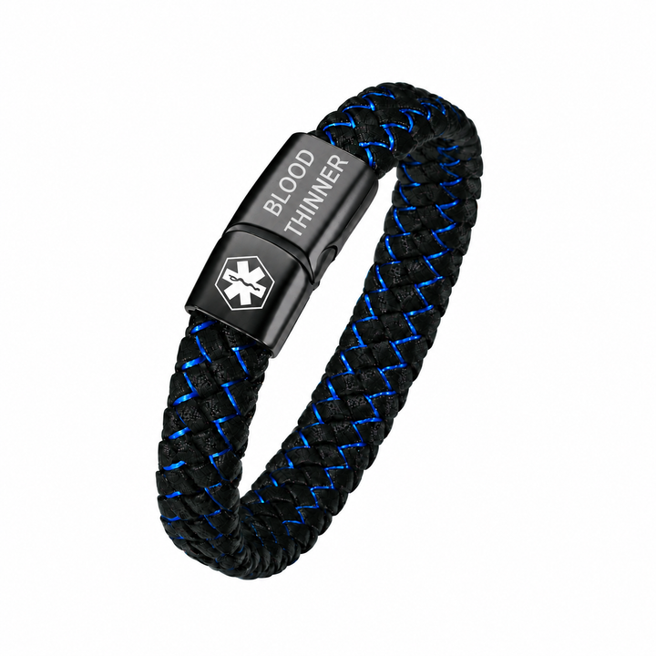 Men’s Blood Thinner Medical Alert Bracelet
