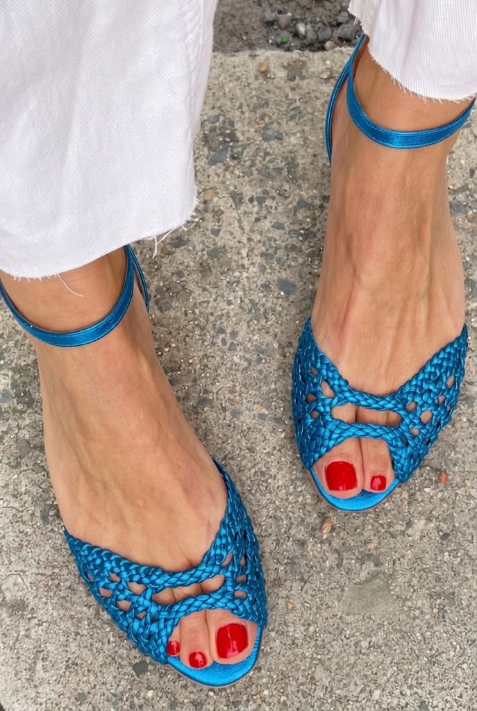 Isadora - Woven Gold Sandals