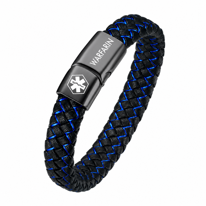 Men’s Warfarin Medical Alert Bracelet