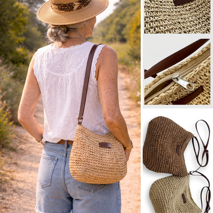 Colomba - Elegant Woven Bag - Khaki