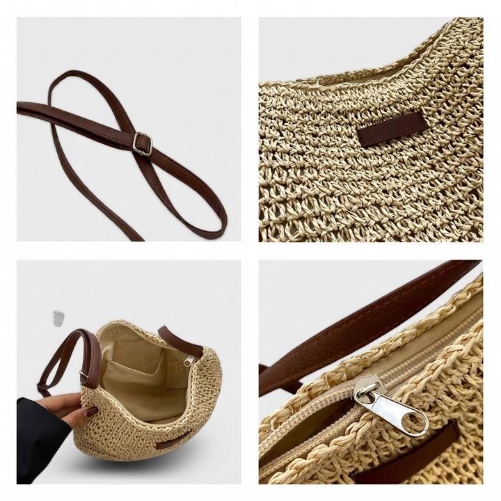 Colomba - Elegant Woven Bag - Khaki