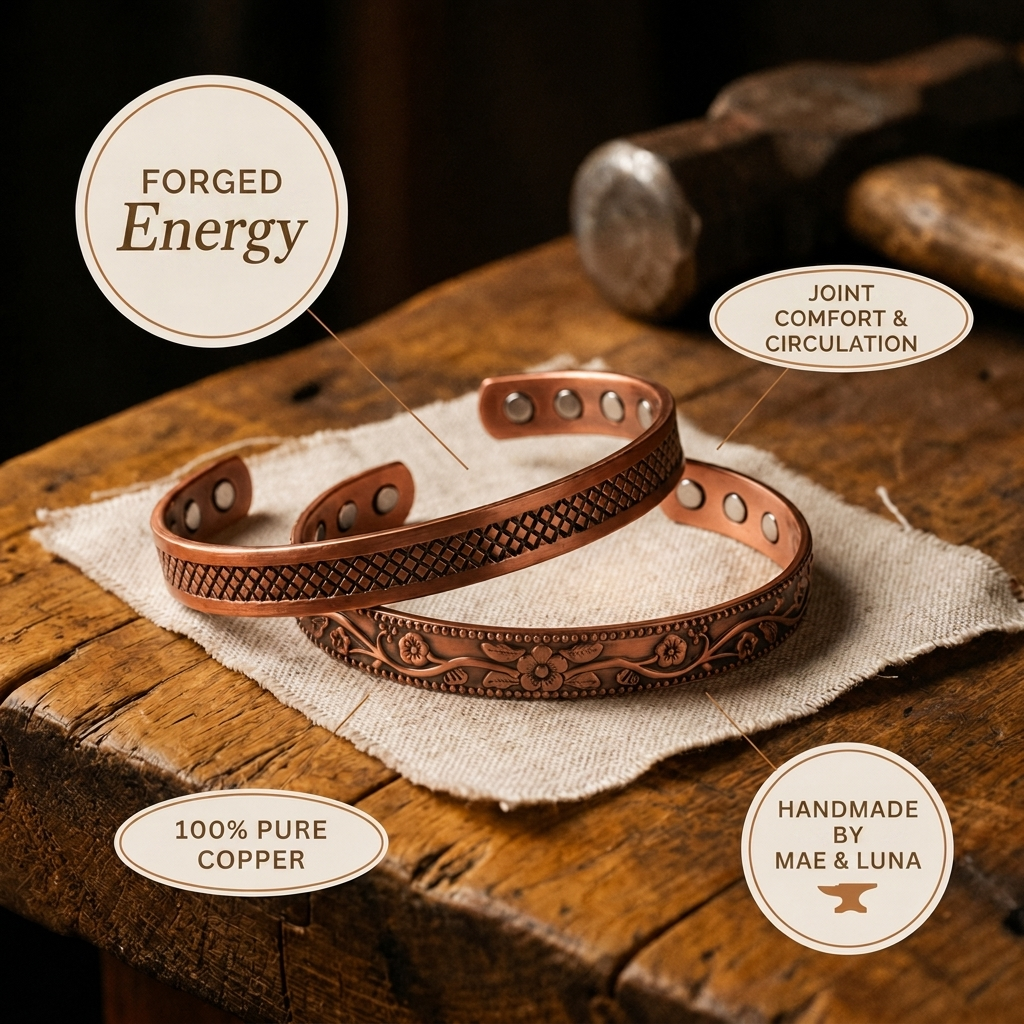 Copper Bracelet for Men by Mae & Luna - Pike
