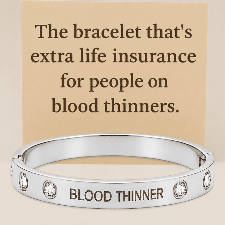 Women's Bangle Blood Thinner Medical Alert Bracelet